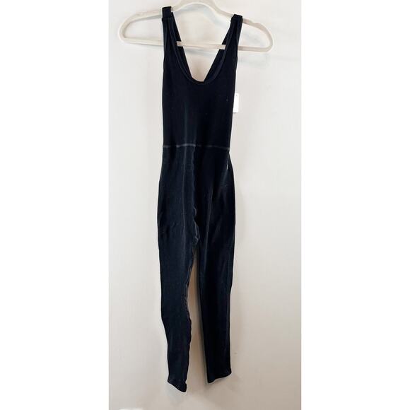 Free People Movement Free Throw Ribbed Onsie Jumpsuit Black Small - Picture 2 of 12